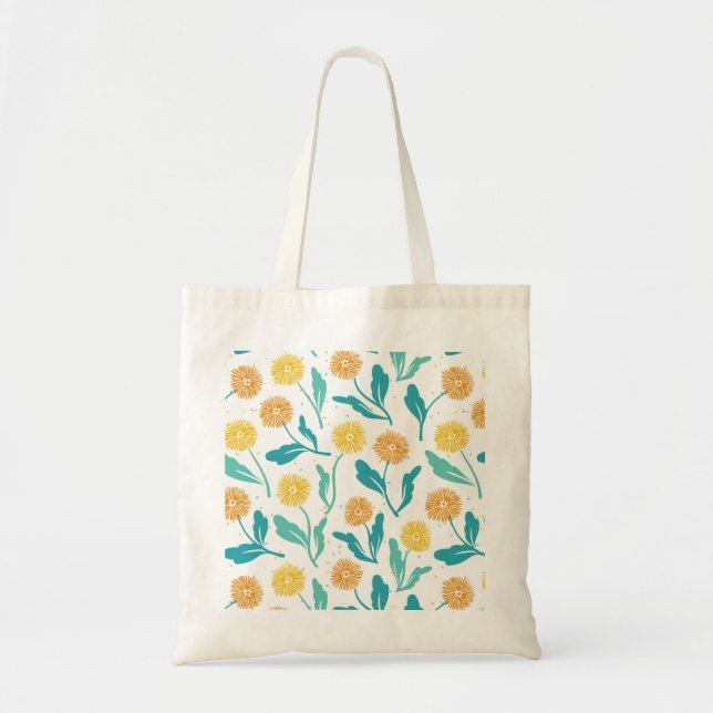 Bolso De Tela Patrón floral de Dandelion amarillo - Inspirado en (Frente)