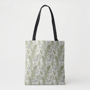 Bolso De Tela Patrón floral de Green Leafy Garden