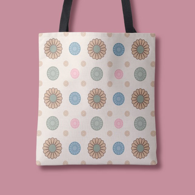 Bolso De Tela Patrón floral de inspiración babilónica pastel (Subido por el creador)