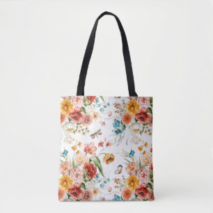 Bolso De Tela Patrón floral de jardín