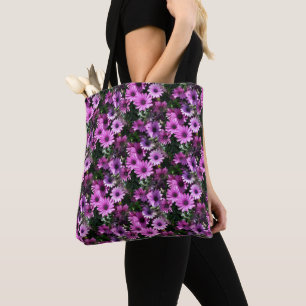 Bolso De Tela Patrón floral de margarita africana morada