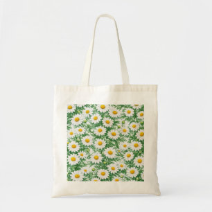 Bolso De Tela Patrón floral de margarita manzanilla blanca
