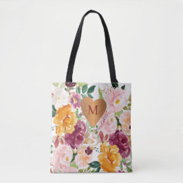 Bolso De Tela Patrón floral de moda monogramada