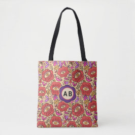 Bolso De Tela Patrón Floral de Ojo Afortunado