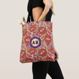 Bolso De Tela Patrón Floral de Ojo Afortunado