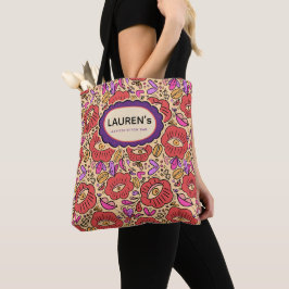 Bolso De Tela Patrón Floral de Ojo Afortunado