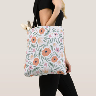 Bolso De Tela Patrón floral de primavera de Pastel