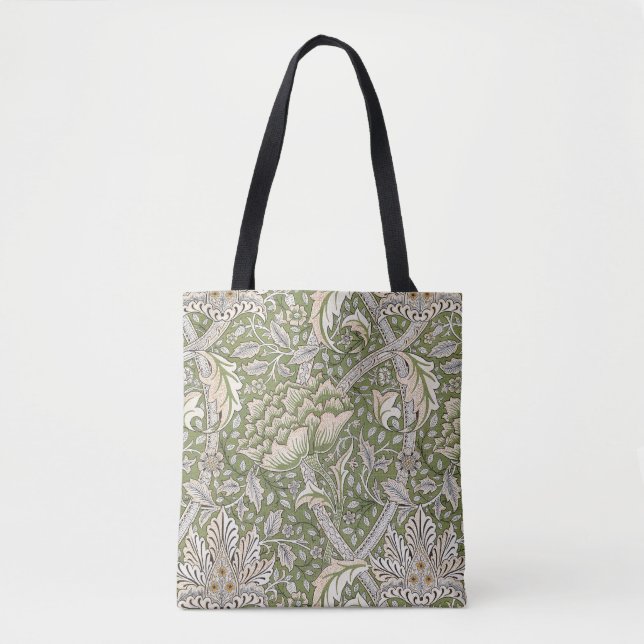 Bolso De Tela Patrón floral de William Morris en Windrush (1917- (Anverso)