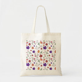 Bolso De Tela Patrón floral dibujado a mano