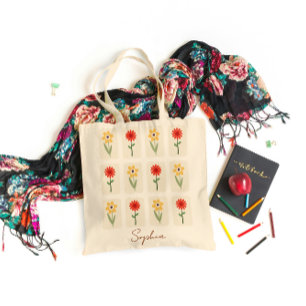 Bolso De Tela Patrón floral elegante