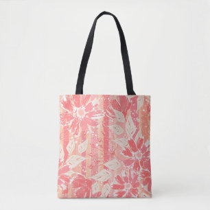 Bolso De Tela Patrón floral en tonos de melocotón de moda