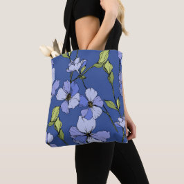 Bolso De Tela Patrón floral feminista Color práctico Azul marino