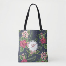 Bolso De Tela Patrón floral Hibiscus Monogram Tote Bag