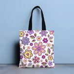 Bolso De Tela Patrón floral hippie moderno | Botánico<br><div class="desc">Este moderno diseño cuenta con una variedad de divertidos elementos florales. #floral #floral #moderno #hippie #floral #botanendy #trendy #trending #style #design #designer #floms #floms #popular #modas #de moda #casa #oficina #trabajo #escuela #regalos #de pink #púrpura #amarillo #verde #blanco #moda #tote #bolsas #accesorios #tototebags #bolsos de mano #playa #vacaciones</div>