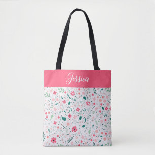 Bolso De Tela Patrón floral ilustrado de color oscuro otoño