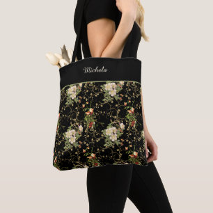 Bolso De Tela Patrón floral Monogramado Tote Bag