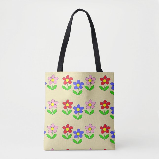 Bolso De Tela Patrón floral multicolor (Anverso)