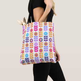 Bolso De Tela Patrón floral Retro colorido
