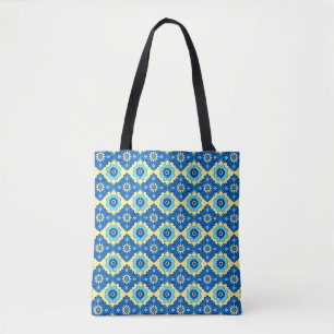 Bolso De Tela Patrón floral retro geométrico decorativo