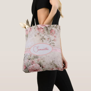 Bolso De Tela Patrón floral rosa chic de Shabby