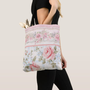 Bolso De Tela Patrón floral rosa chic de Shabby