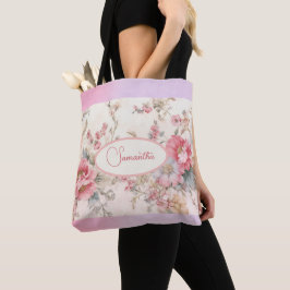 Bolso De Tela Patrón floral rosa chic de Shabby