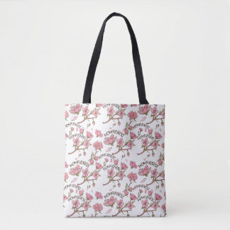 Bolso De Tela Patrón floral rosa de flor de cerezo Momfulness