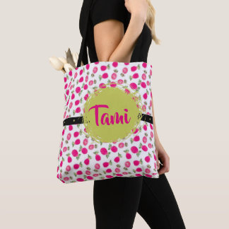 Bolso De Tela Patrón floral rosa personalizado y elegante
