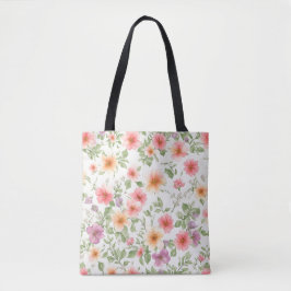 Bolso De Tela Patrón floral rosa silvestre rosa, boho