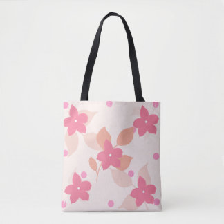 Bolso De Tela Patrón floral rosado