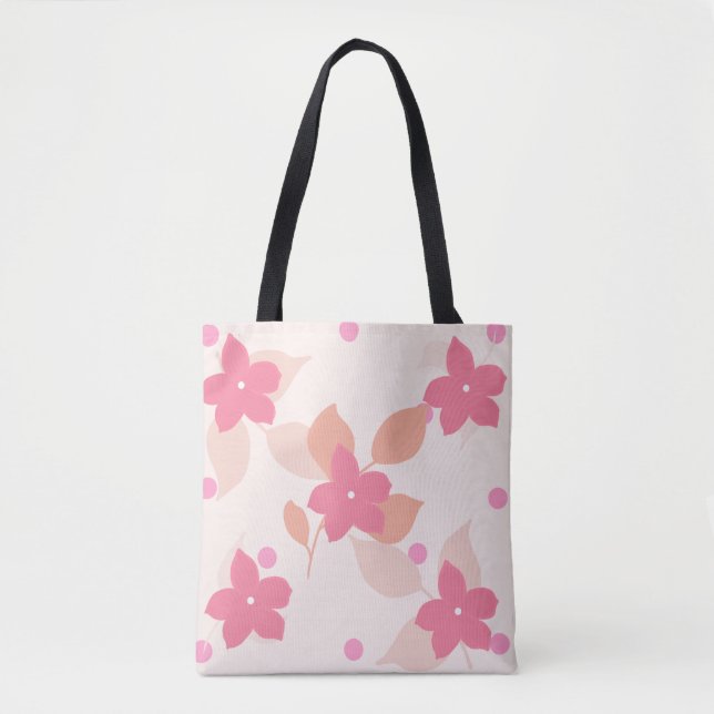 Bolso De Tela Patrón floral rosado (Anverso)