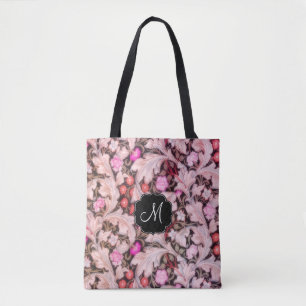 Bolso De Tela Patrón floral rosado de Leicester con monograma