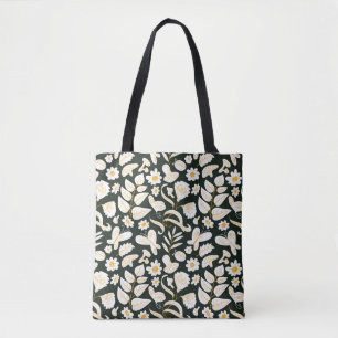 Bolso De Tela Patrón floral sin fisuras con mariposas e insecto
