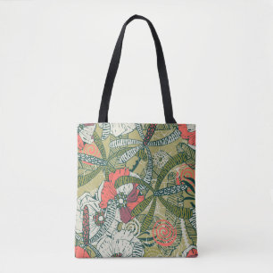 Bolso De Tela Patrón floral sin fisuras con plantas lindas. reag