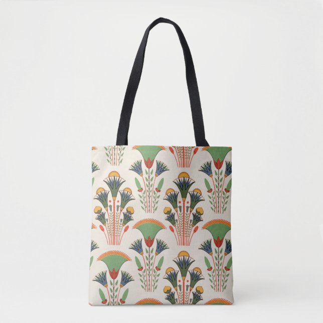 Bolso De Tela Patrón floral sin fisuras del Antiguo Egipto (Anverso)
