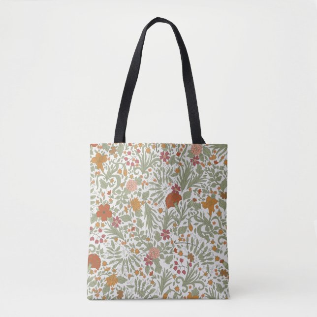 Bolso De Tela Patrón floral sin foco.  (Anverso)