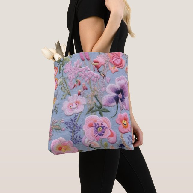 Bolso De Tela Patrón floral sin soldadura (Detalle)