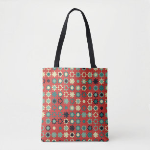 Bolso De Tela Patrón floral sin soldadura con elementos de color