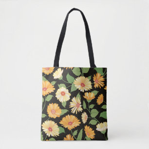 Bolso De Tela Patrón floral. Tronco de mariscos de flores