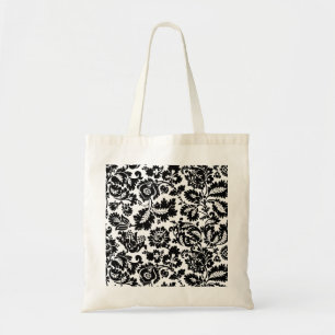 Bolso De Tela Patrón floral veneciano en negro y blanco de Willi