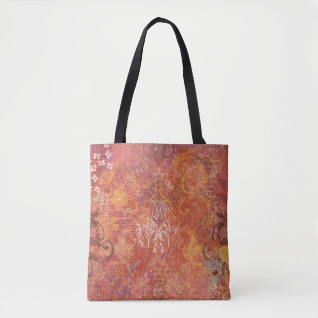 Bolso De Tela patrón floral vintage (Anverso)
