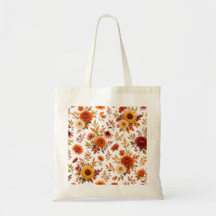 Bolso De Tela Patrón floral vintage de otoño con girasoles