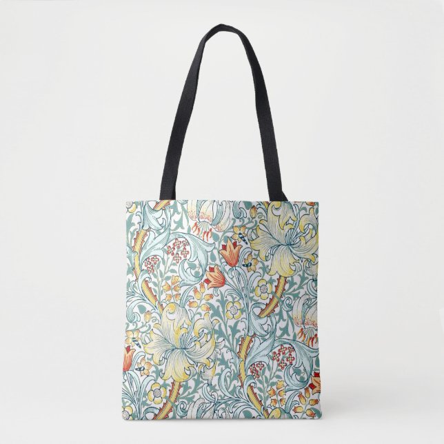 Bolso De Tela Patrón floral William Morris Golden Lily (Anverso)