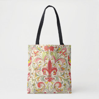 Bolso De Tela Patrón florentino italiano Fleur de Lis