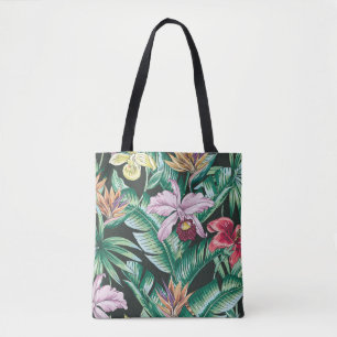 Bolso De Tela Patrón fluido tropical floral sin soldadura con fl