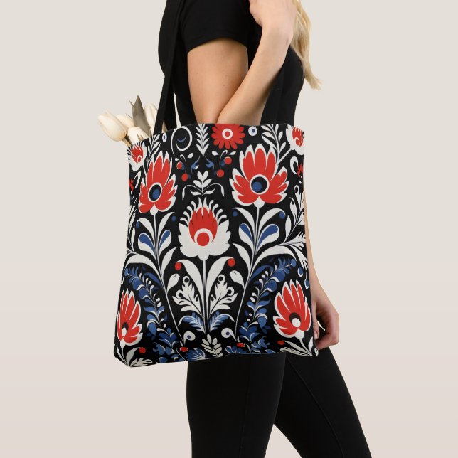 Bolso De Tela Patrón folicular floral (Detalle)