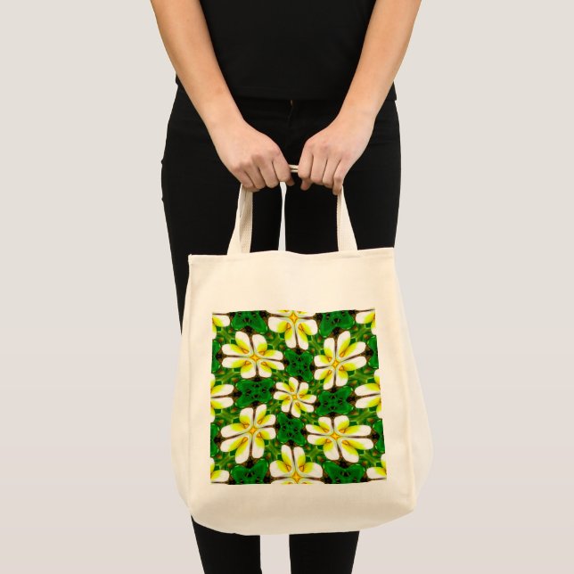 Bolso De Tela Patrón frangipano amarillo (Anverso (producto))