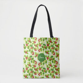 Bolso De Tela Patrón Fruta de Cranberry Festial, Verde