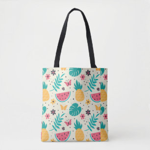Bolso De Tela Patrón Fruta tropical sandía piña