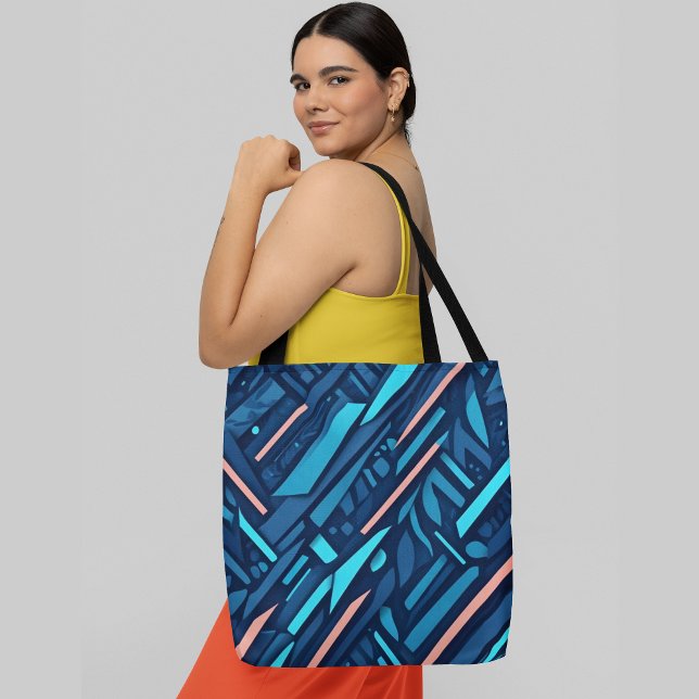 Bolso De Tela Patrón geométrico abstracto con líneas diagonales (Subido por el creador)